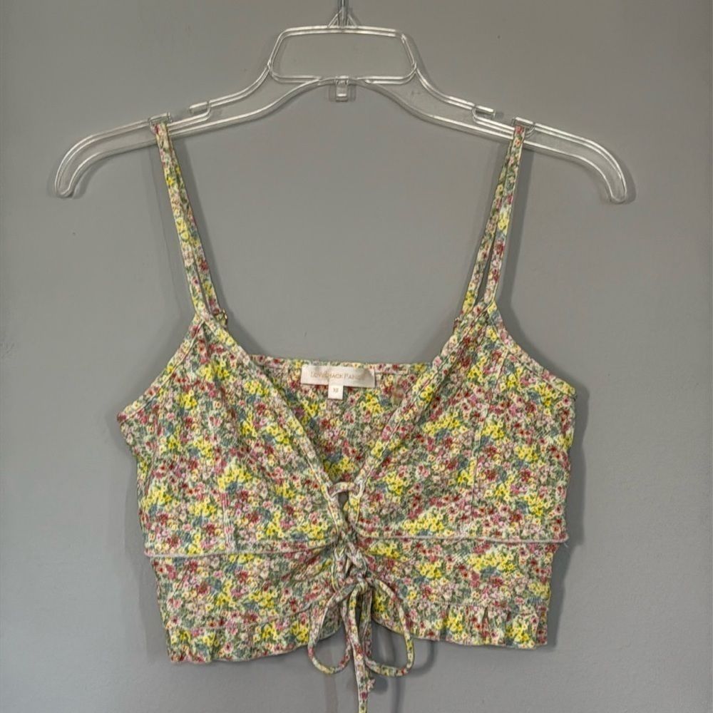 LoveShackFancy Pointelle Ruffle Top Size XS
